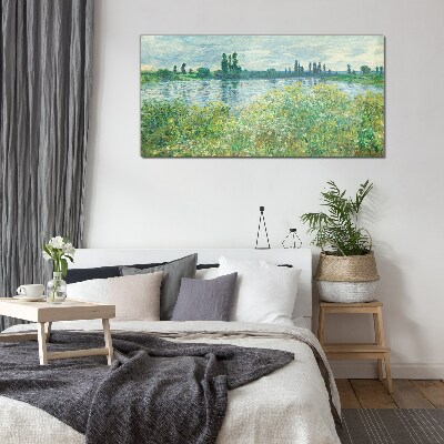 Bild auf glas Blick auf den Fluss im Grünen
