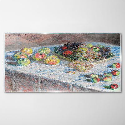 Glasbild Äpfel und Trauben Monet