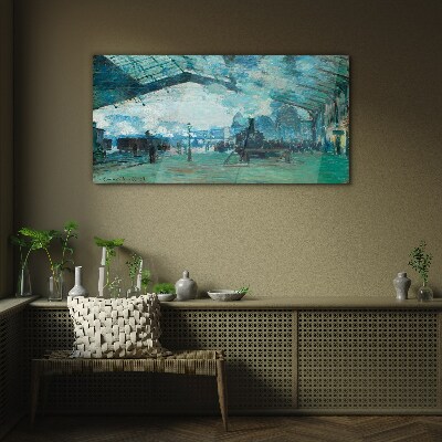 Glas bild Pariser Bahnhof