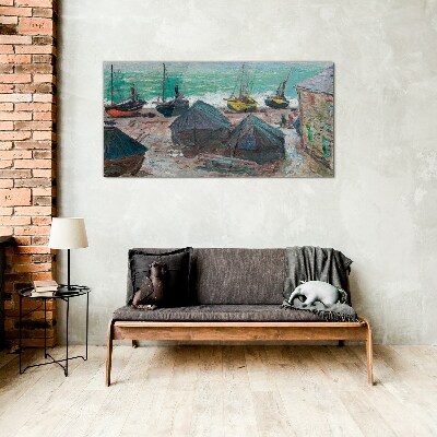 Glasbild Seehafen mit Booten