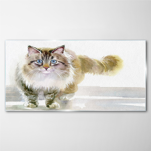 Foto auf glas Katze in Pastelltönen