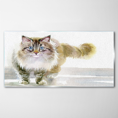 Foto auf glas Katze in Pastelltönen