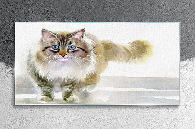 Foto auf glas Katze in Pastelltönen