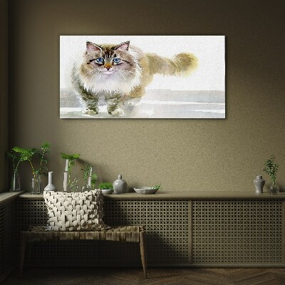 Foto auf glas Katze in Pastelltönen