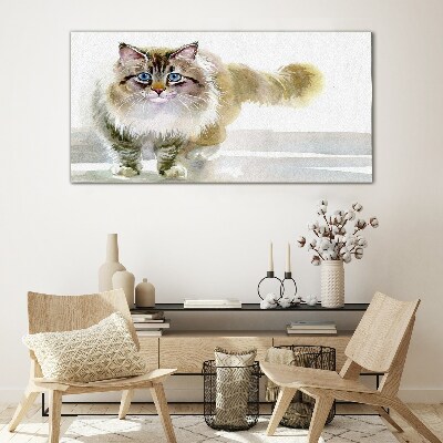 Foto auf glas Katze in Pastelltönen