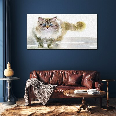 Foto auf glas Katze in Pastelltönen