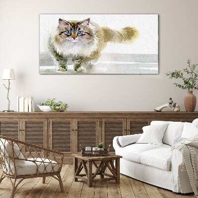 Foto auf glas Katze in Pastelltönen