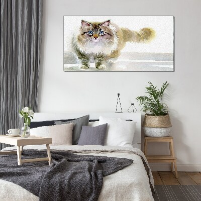 Foto auf glas Katze in Pastelltönen