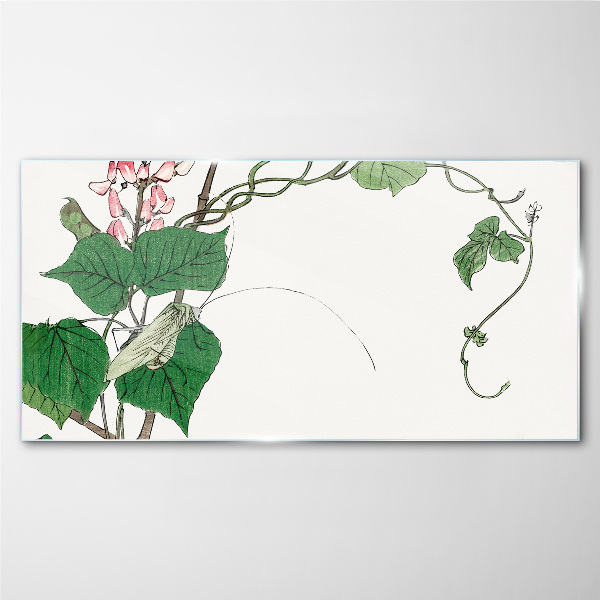 Glasbild Blumen und Insekten im Einklang