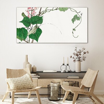 Glasbild Blumen und Insekten im Einklang