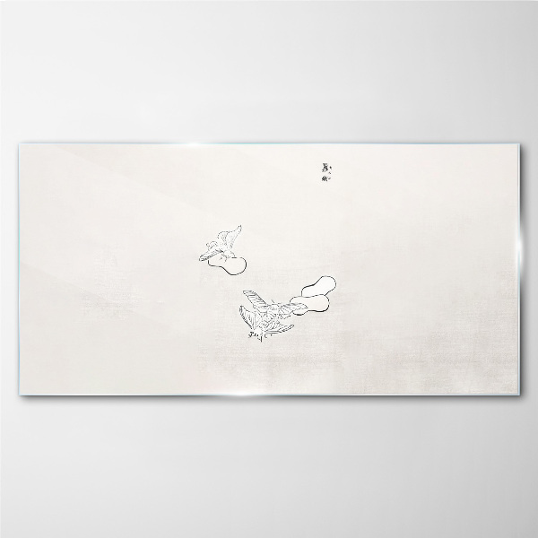 Glasbild Zarte Vögel im Hintergrund