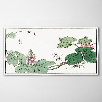 Bild auf glas Blumen und Insekten im Einklang