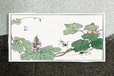 Bild auf glas Blumen und Insekten im Einklang