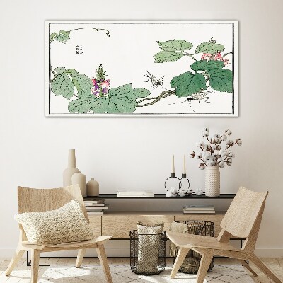 Bild auf glas Blumen und Insekten im Einklang