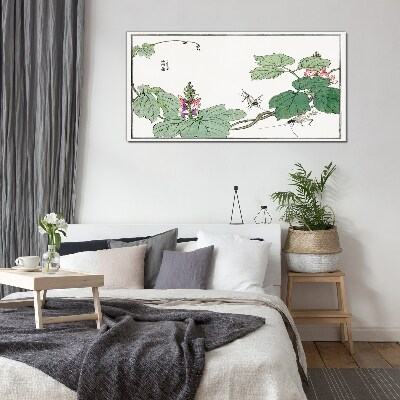 Bild auf glas Blumen und Insekten im Einklang