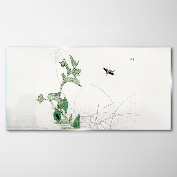 Bild auf glas drucken Die Zartheit der Natur mit einem Schmetterling