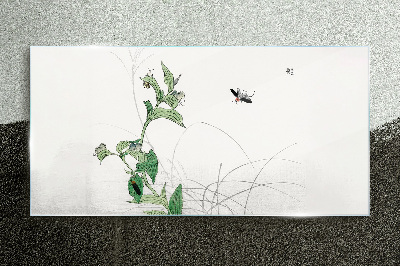 Bild auf glas drucken Die Zartheit der Natur mit einem Schmetterling