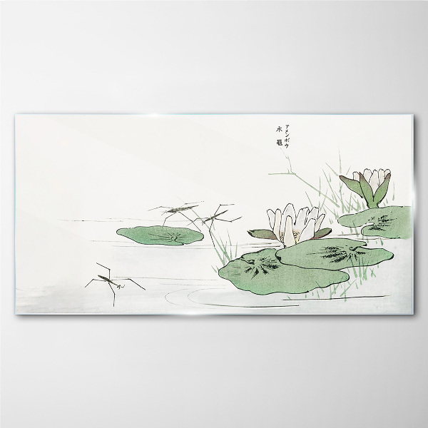 Glasbild Seerosen auf dem Teich