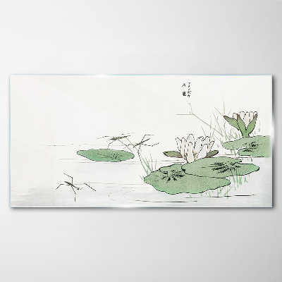 Glasbild Seerosen auf dem Teich
