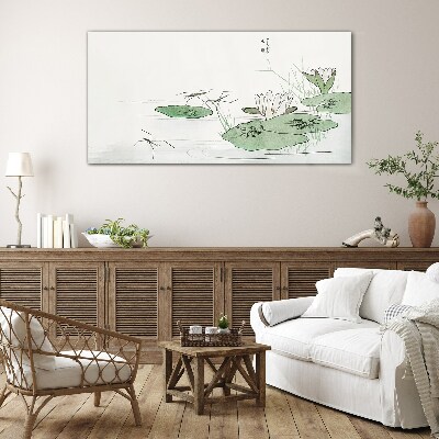 Glasbild Seerosen auf dem Teich