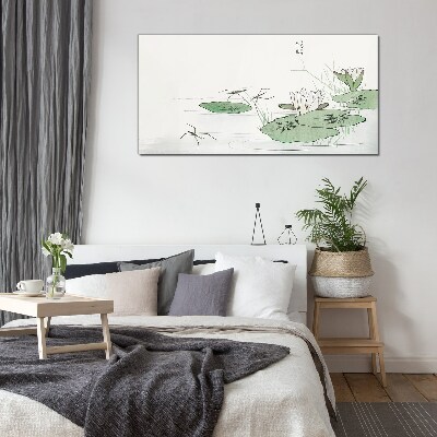 Glasbild Seerosen auf dem Teich