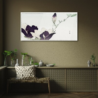 Glasbild Florale Schönheit in zarten Farbtönen