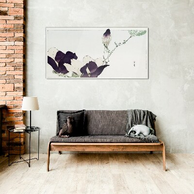 Glasbild Florale Schönheit in zarten Farbtönen