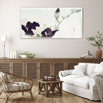 Glasbild Asiatische Blumen