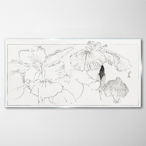 Bild auf glas Florale Kompositionen in zarten Linien