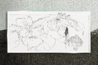 Bild auf glas Florale Kompositionen in zarten Linien