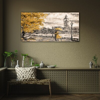Glasbild Goldener Herbst in London