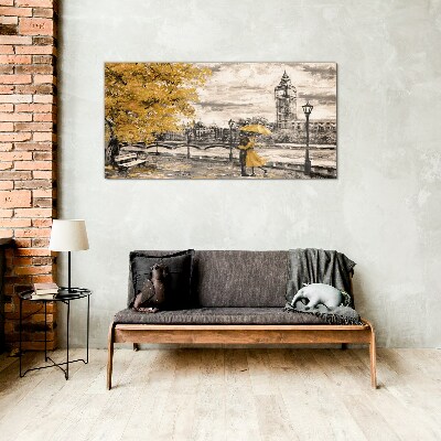 Glasbild Goldener Herbst in London