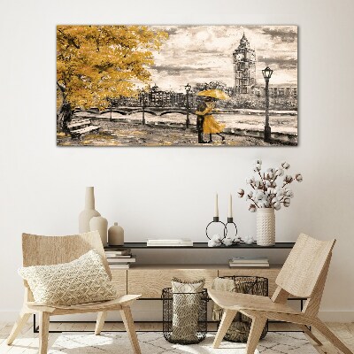 Glasbild Goldener Herbst in London
