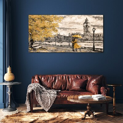 Glasbild Goldener Herbst in London