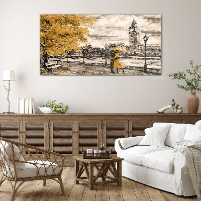 Glasbild Goldener Herbst in London