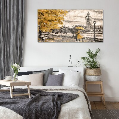 Glasbild Goldener Herbst in London