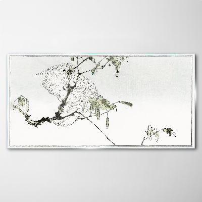 Glasbild Vogel auf einem Ast
