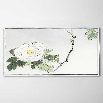 Glasbild Asiatischer Blumenzweig