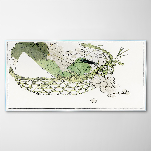 Glas bild Grüner Obstkorb