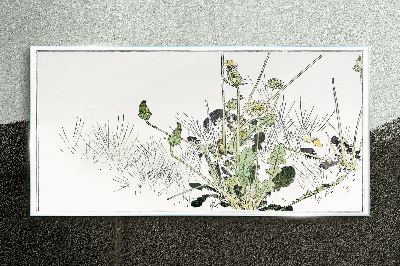Glasbild Eine Pflanzenlandschaft in zarten Tönen