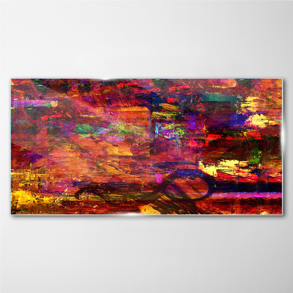 Glasbild Bunte Abstraktion in intensiven Farben