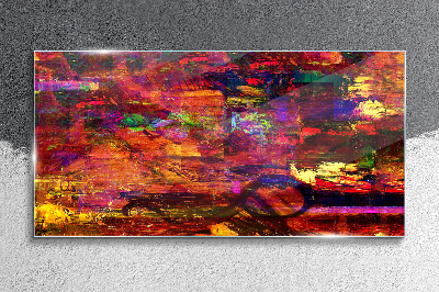 Glasbild Bunte Abstraktion in intensiven Farben