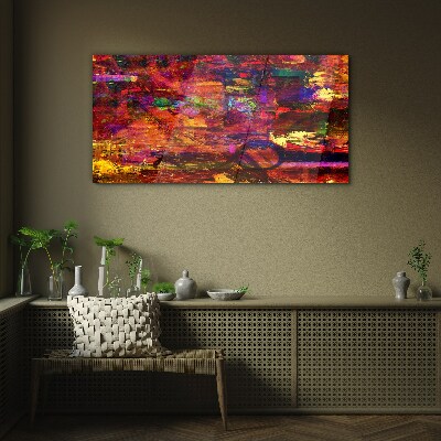 Glasbild Bunte Abstraktion in intensiven Farben