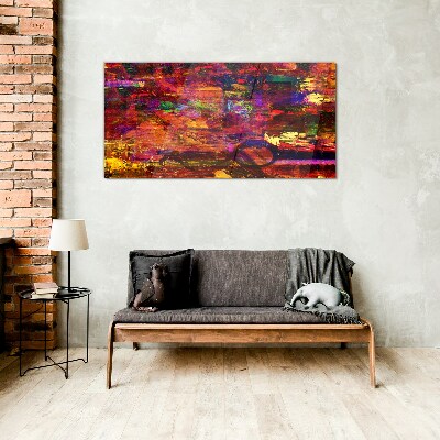 Glasbild Bunte Abstraktion in intensiven Farben