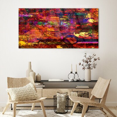 Glasbild Bunte Abstraktion in intensiven Farben