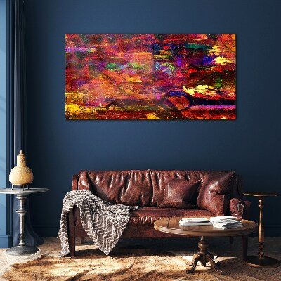 Glasbild Bunte Abstraktion in intensiven Farben