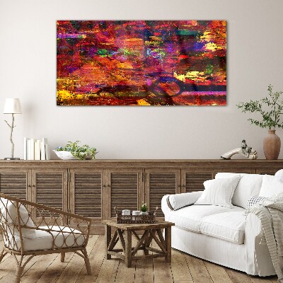 Glasbild Bunte Abstraktion in intensiven Farben