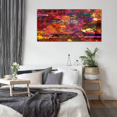Glasbild Bunte Abstraktion in intensiven Farben