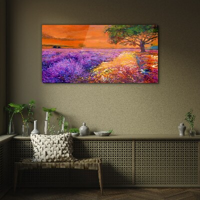 Bild auf glas Blumen Baum Himmel