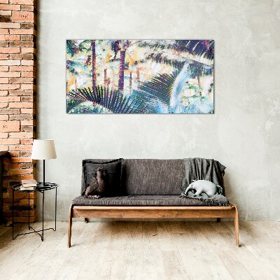 Bild auf glas Tropische Landschaft in Pastellfarben